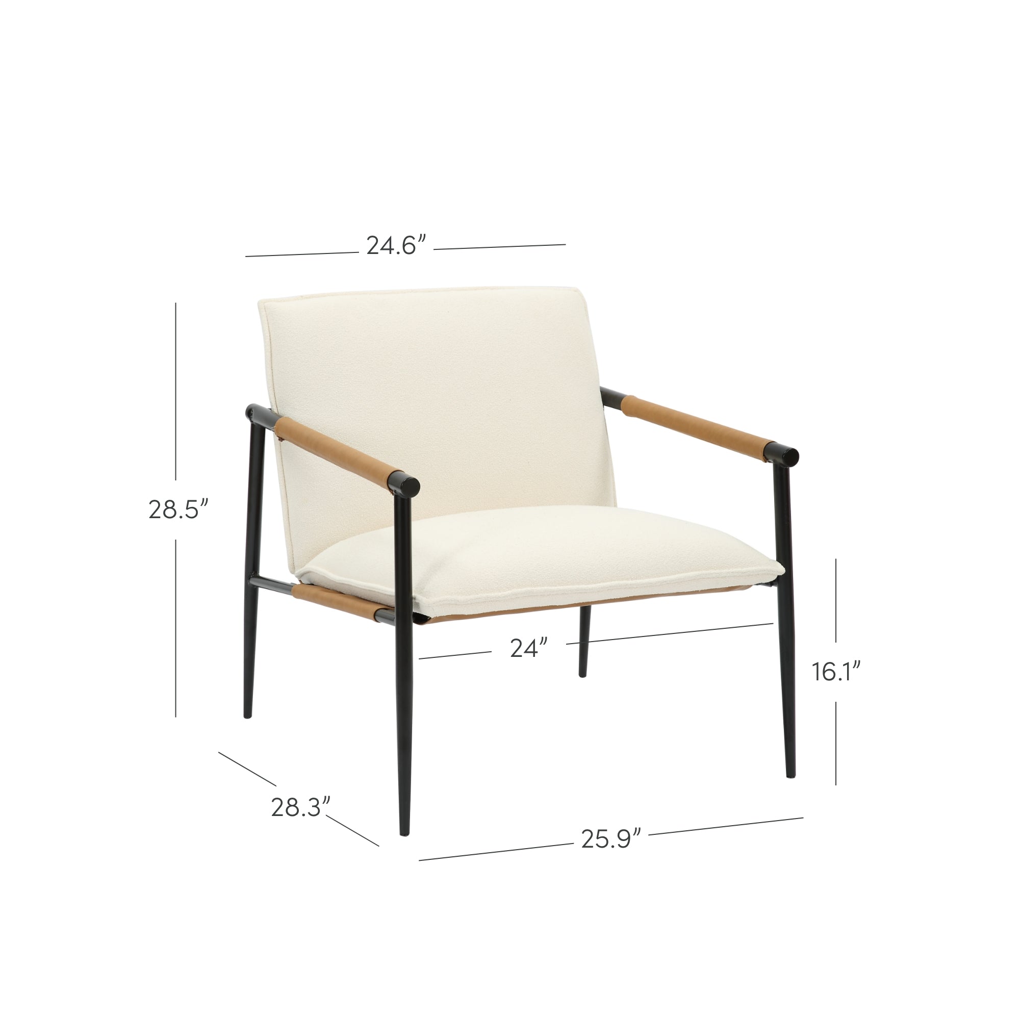 Boucle Fabric & Metal Accent Chair