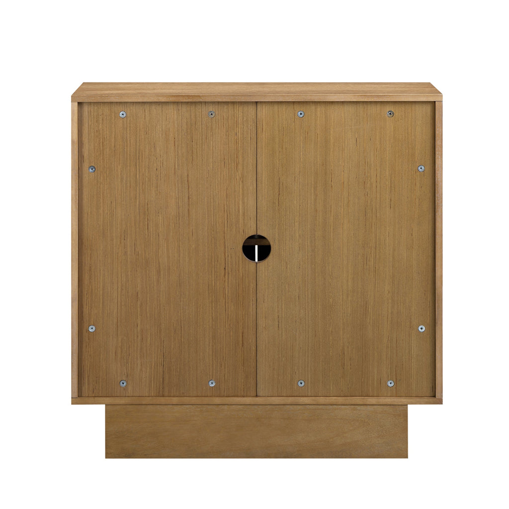 Mid Century Credenza with Antique Carved Doors Light Brown