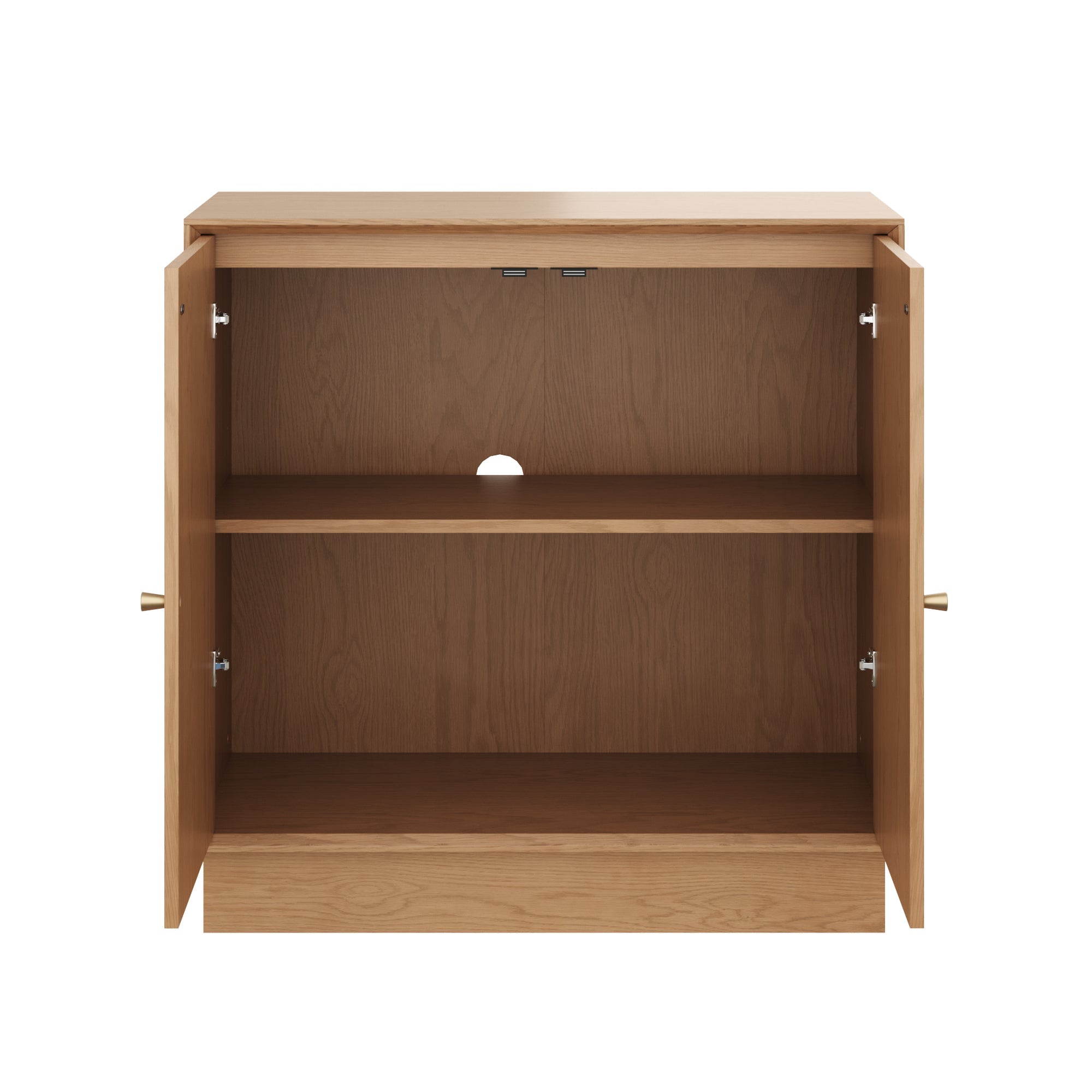 Modern Coastal Rattan Wood Sideboard Storage Cabinet Raw Oak