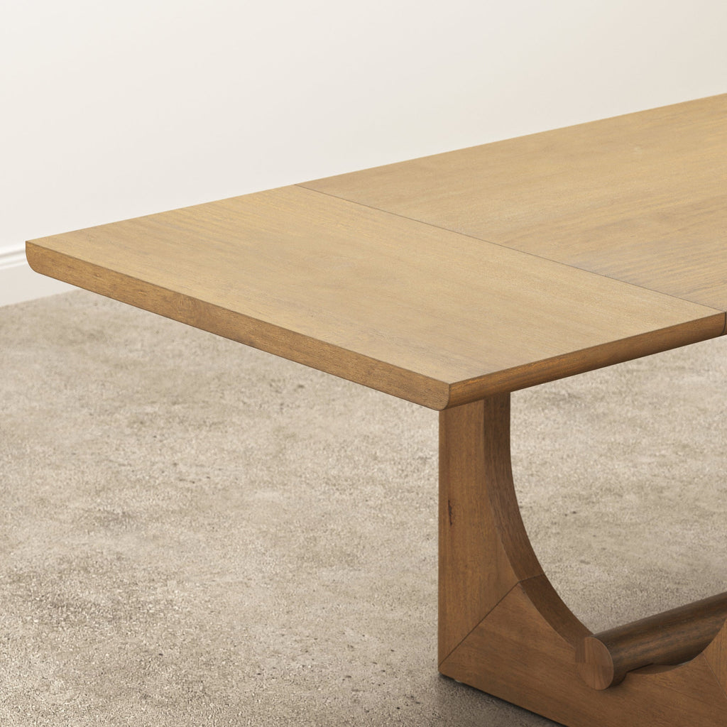 Wood Dining Room Table with Leaf Extension for 8
