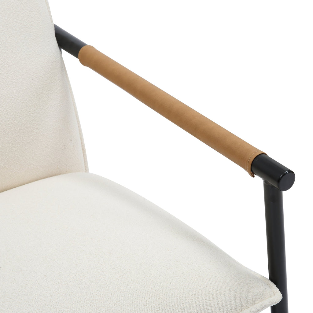 Boucle Fabric & Metal Accent Chair