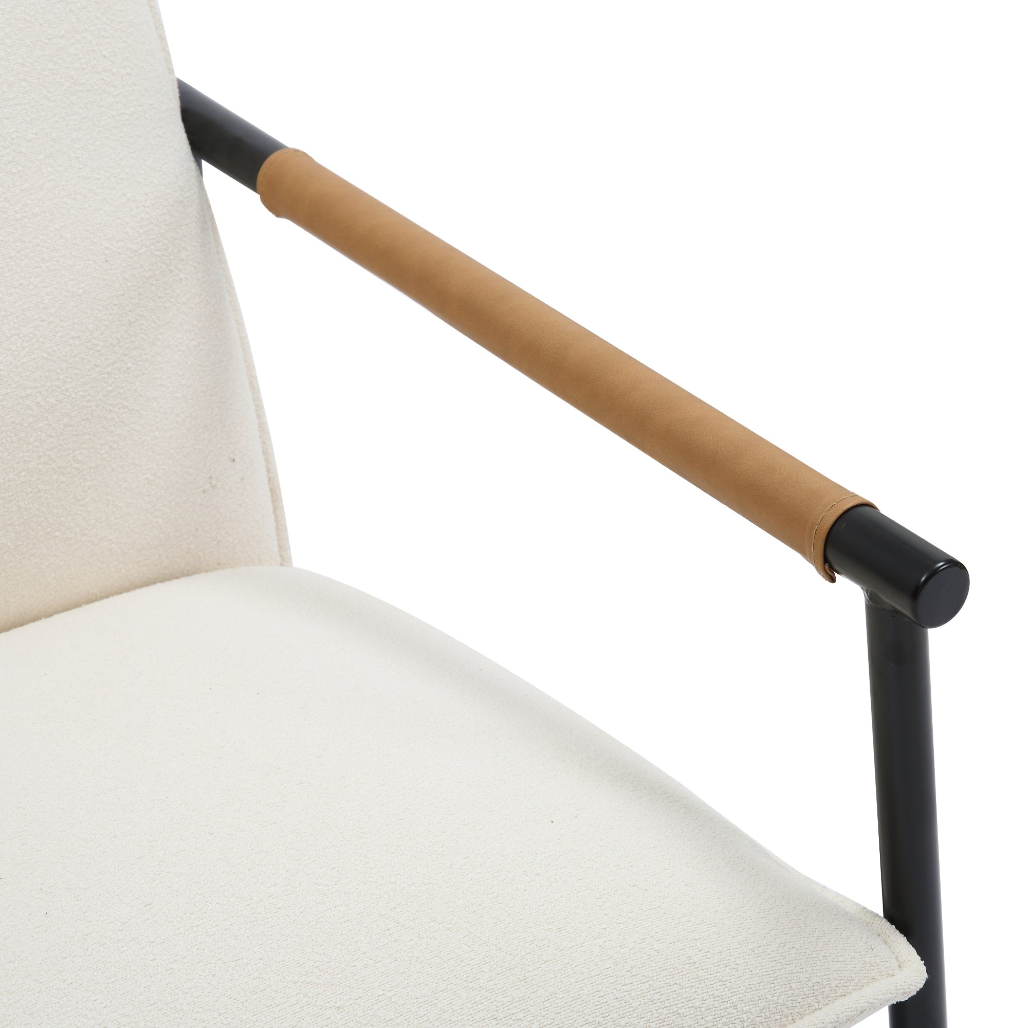 Boucle Fabric & Metal Accent Chair