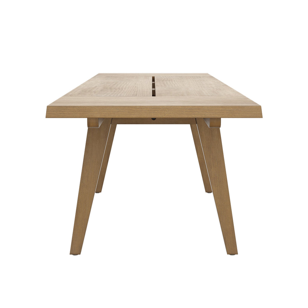 Farmhouse Wooden Dining Table with Leaf Extension Light Brown