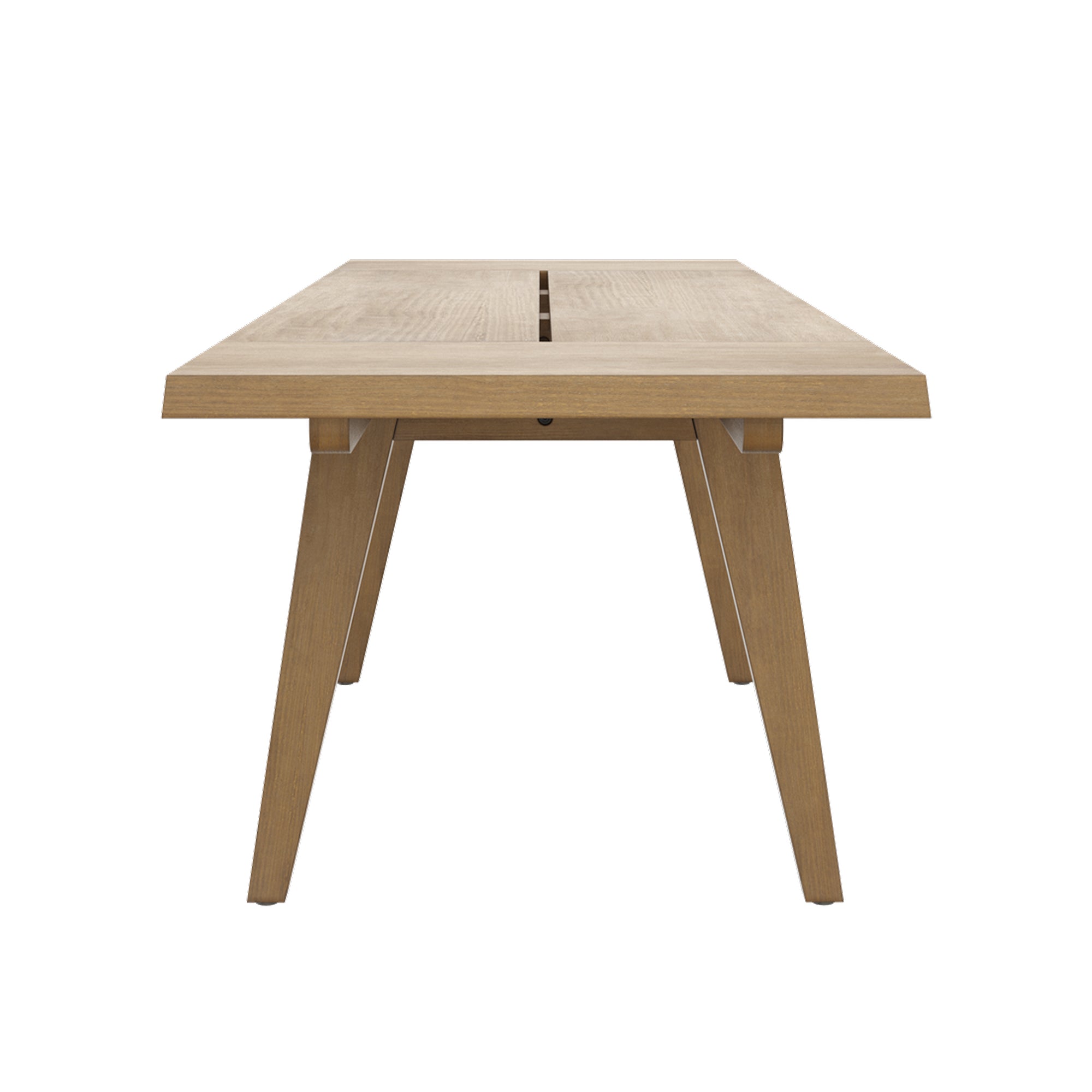 Farmhouse Wooden Dining Table with Leaf Extension Light Brown