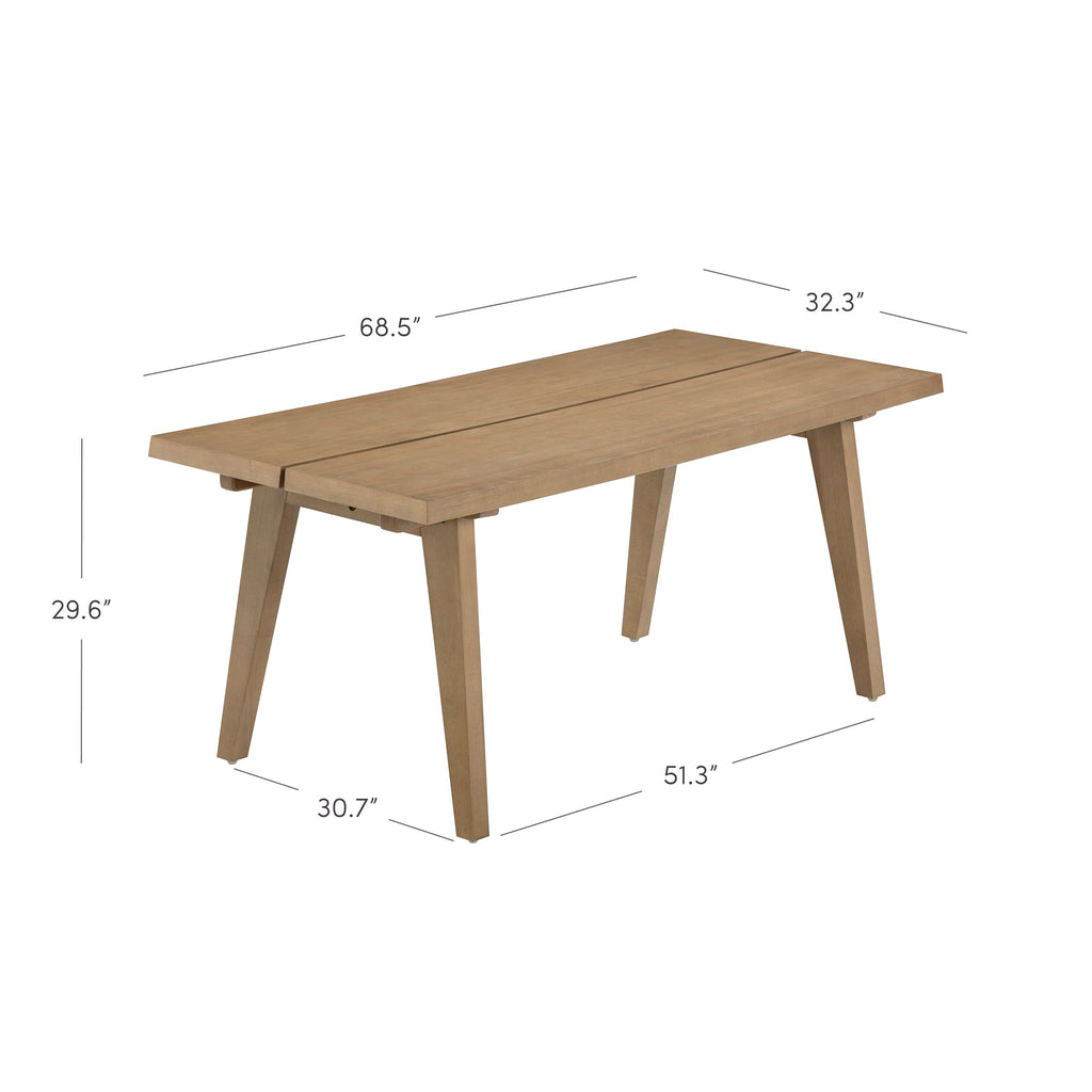 Modern Farmhouse Extendable Dining Table Light Brown